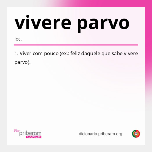 Significado de vivere parvo